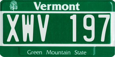 VT license plate XWV197