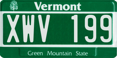 VT license plate XWV199