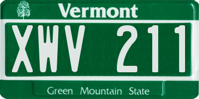VT license plate XWV211