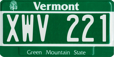 VT license plate XWV221