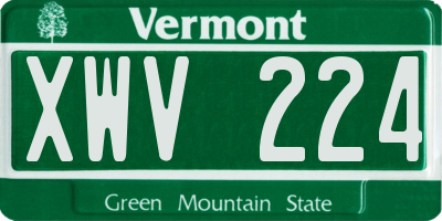 VT license plate XWV224