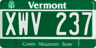 VT license plate XWV237