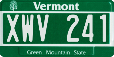 VT license plate XWV241