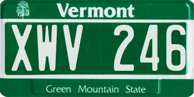 VT license plate XWV246