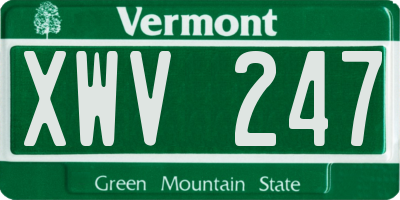VT license plate XWV247