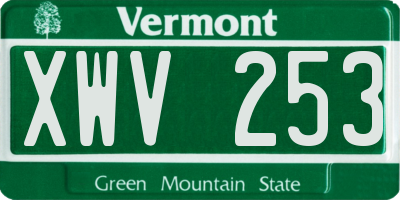 VT license plate XWV253