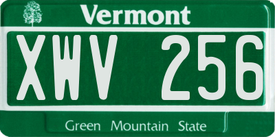 VT license plate XWV256
