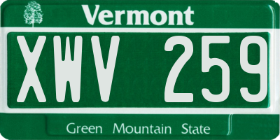 VT license plate XWV259