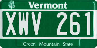 VT license plate XWV261