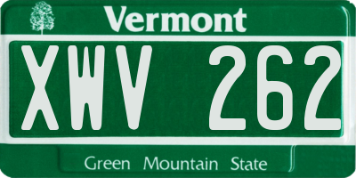 VT license plate XWV262