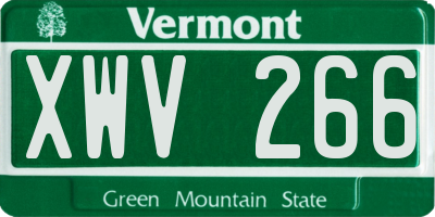VT license plate XWV266