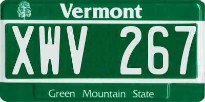 VT license plate XWV267