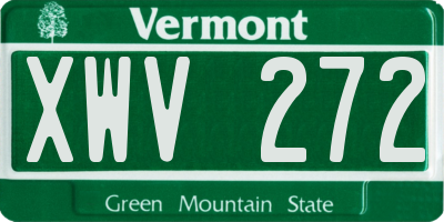 VT license plate XWV272