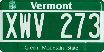 VT license plate XWV273