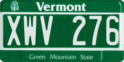 VT license plate XWV276