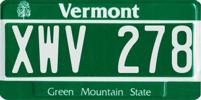 VT license plate XWV278
