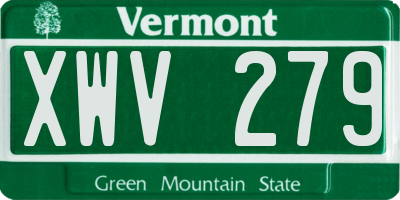 VT license plate XWV279