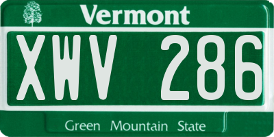 VT license plate XWV286