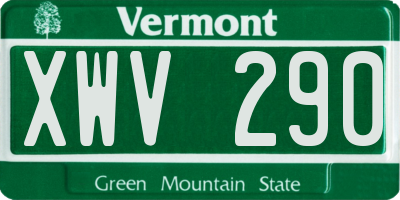 VT license plate XWV290