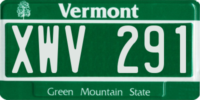 VT license plate XWV291