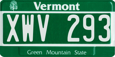 VT license plate XWV293
