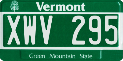 VT license plate XWV295