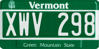 VT license plate XWV298