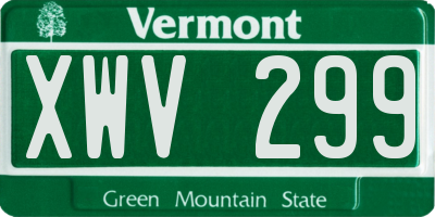 VT license plate XWV299