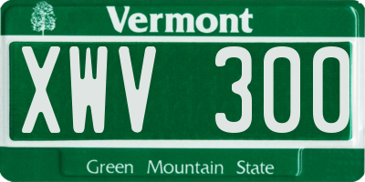 VT license plate XWV300
