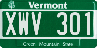 VT license plate XWV301