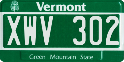 VT license plate XWV302