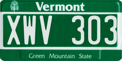 VT license plate XWV303