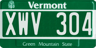 VT license plate XWV304