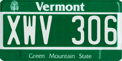 VT license plate XWV306