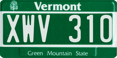 VT license plate XWV310