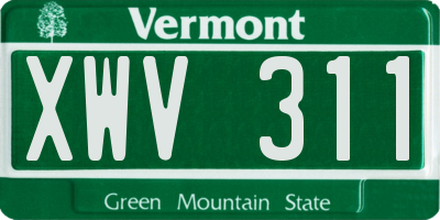 VT license plate XWV311