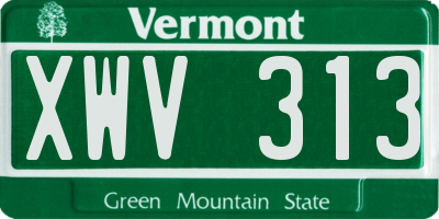 VT license plate XWV313