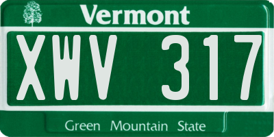 VT license plate XWV317