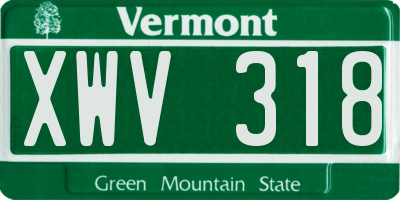 VT license plate XWV318