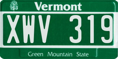 VT license plate XWV319