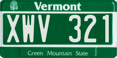 VT license plate XWV321