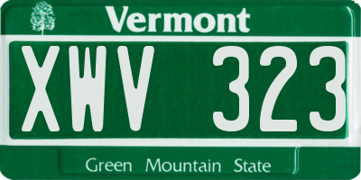 VT license plate XWV323