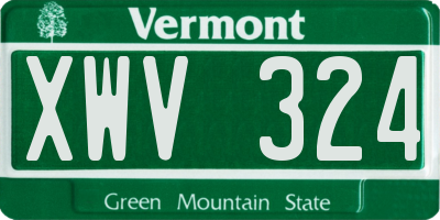 VT license plate XWV324