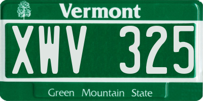 VT license plate XWV325