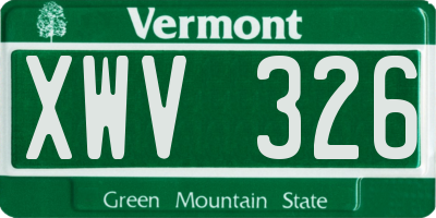 VT license plate XWV326