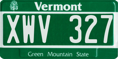 VT license plate XWV327