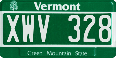VT license plate XWV328