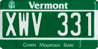 VT license plate XWV331