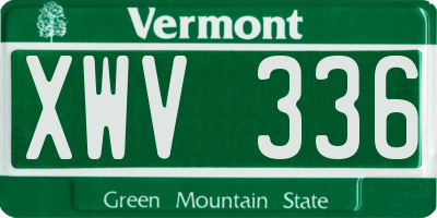 VT license plate XWV336