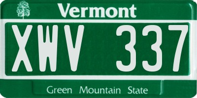VT license plate XWV337